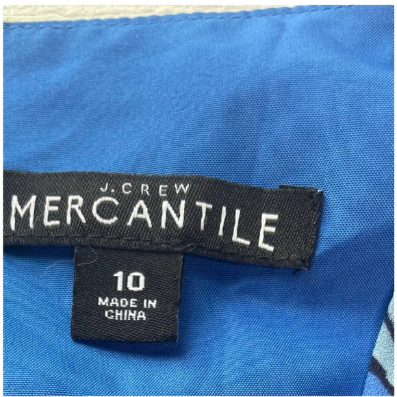 J. Crew Mini Faux Wrap Dress Short Sleeve In Blue Floral Print Sz 10 - Picture 5 of 6